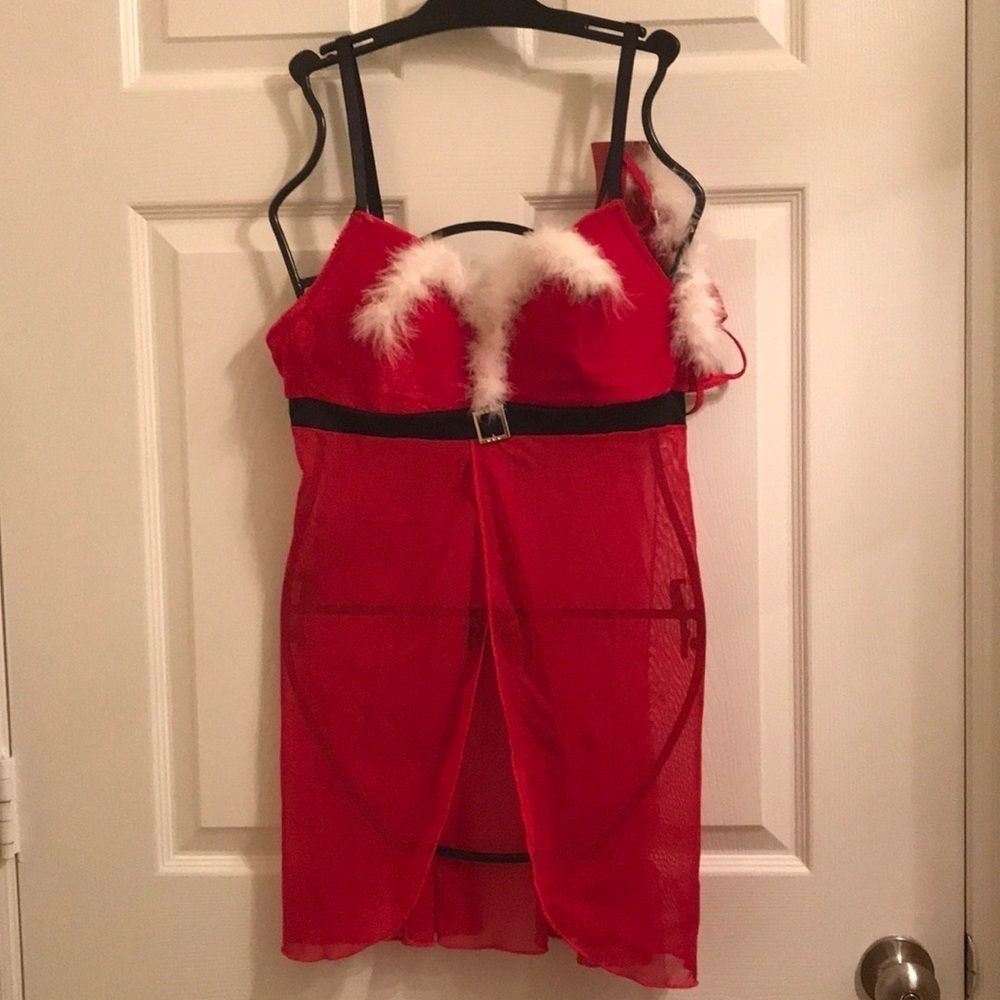 💖 Santa Baby Women Intimate Dress and Thong Set